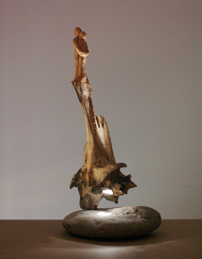 Apesanteur Luminaire sculpture led bois flotté