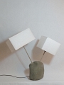 Lampe 1 galet avec 2 abat-jour carrés modèles uniques - Ref.LP11301