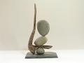 Equilibre - Trophée N°3 de l'entreprise éco-responsable 2012- Sculpture galet et bois flottés