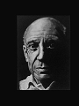 Pablo Picasso - Dessin plastel blanc sur fond noir