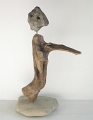 Le guide - Sculpture en bois et socle en galet - Ref.S10150