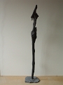 Elan - Sculpture en bois flotté teinté en noir mat - Ref.S10021