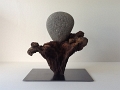 Trophée N°1 de l'entreprise éco-responsable 2014 - Sculpture galet et bois flotté