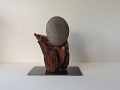 Trophée N°2 de l'entreprise éco-responsable 2014 - Sculpture galet et bois flotté